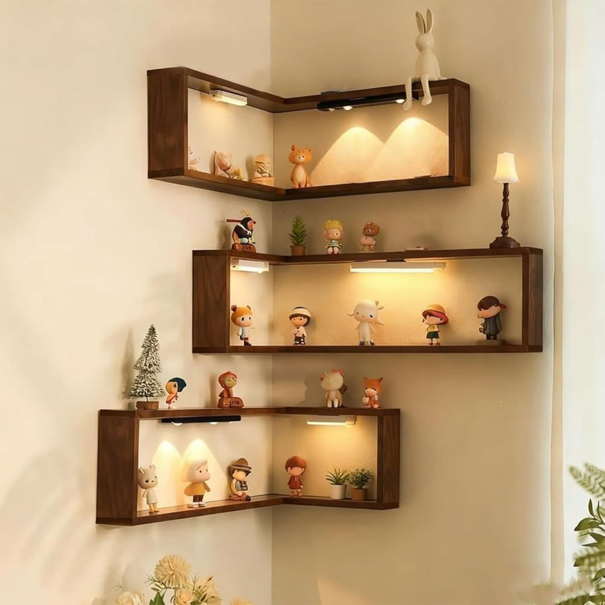 Smart Corner Shelves that Light up Your Space