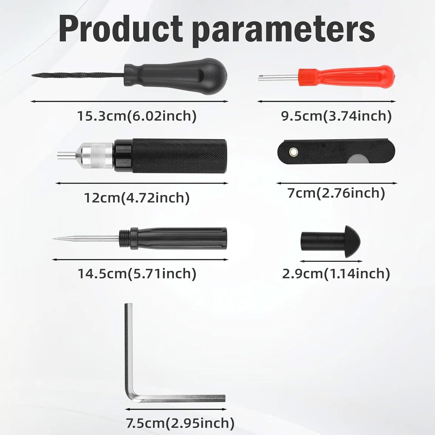 🚗 Mushroom Tire Repair Kit – Compact Roadside Puncture Tool Set