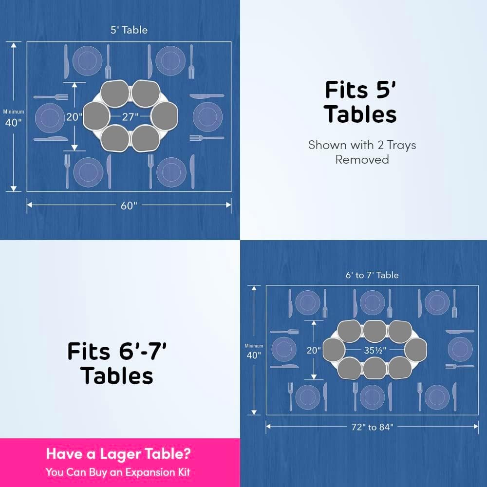 🍽️ Expandable Lazy Susan Turntable – Easy Food Sharing for Every Gathering