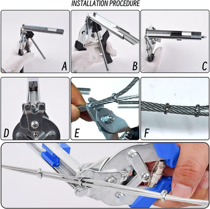 M-Type Hog Ring Pliers Kit - Heavy Duty Automatic Feeding Cage Clamp Tool with 600 Galvanized M-Clips for Upholstery, Fencing, and Commercial Animal Cage Installation (Black)