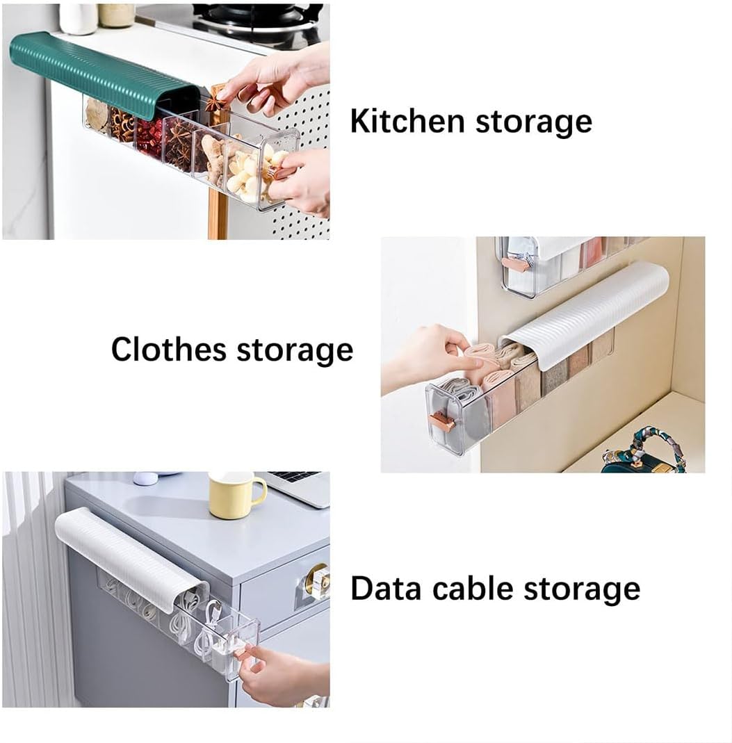 🏠Clear Wall Mounted Organizer, Punch-Free Multi-functional Storage Box, Clear Wall Mounted Drawer Organizer