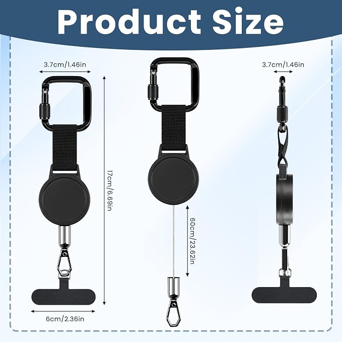 📱 Retractable Phone Tether – Clip-On Anti-Loss Holder for Travel & Outdoor Adventures