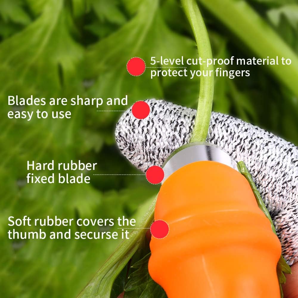 Garden Thumb Harvesting Knife Set | One-Hand Vegetable Picking Tool