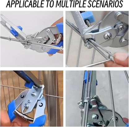M-Type Hog Ring Pliers Kit - Heavy Duty Automatic Feeding Cage Clamp Tool with 600 Galvanized M-Clips for Upholstery, Fencing, and Commercial Animal Cage Installation (Black)