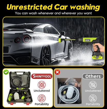Cordless high-pressure washer, portable car washer, suitable for car washing, household cleaning, and garden watering
