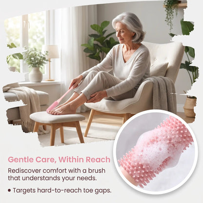 🦶🚿 Long-Handle Silicone Foot Cleaning Brush Set ✨ Easy-Reach Toe & Heel Care | 2 PCS
