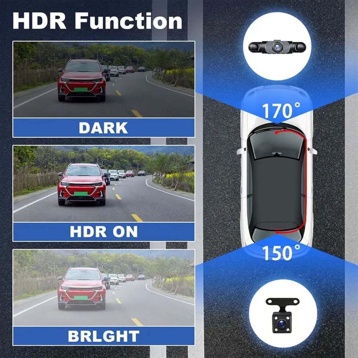 🚗 4-Channel Dash Cam – Multi-View Car Camera with Night Vision & G-Sensor