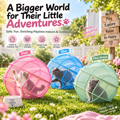 💗 Their Own Little World – Portable 360° Cat Playpen🐱