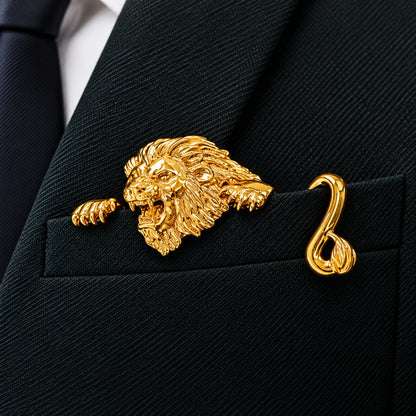 🐊✨ Luxury Sculpted Animal Brooch – Premium Statement Piece for Suits & Blazers