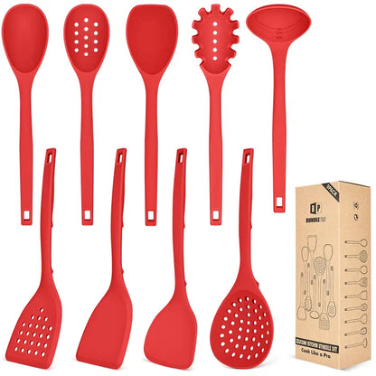 🍳 9-Piece Silicone Cooking Utensil Set – Non-Scratch Kitchen Essentials