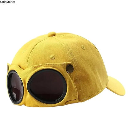 2-in-1 Pilot Baseball Cap - Yellow