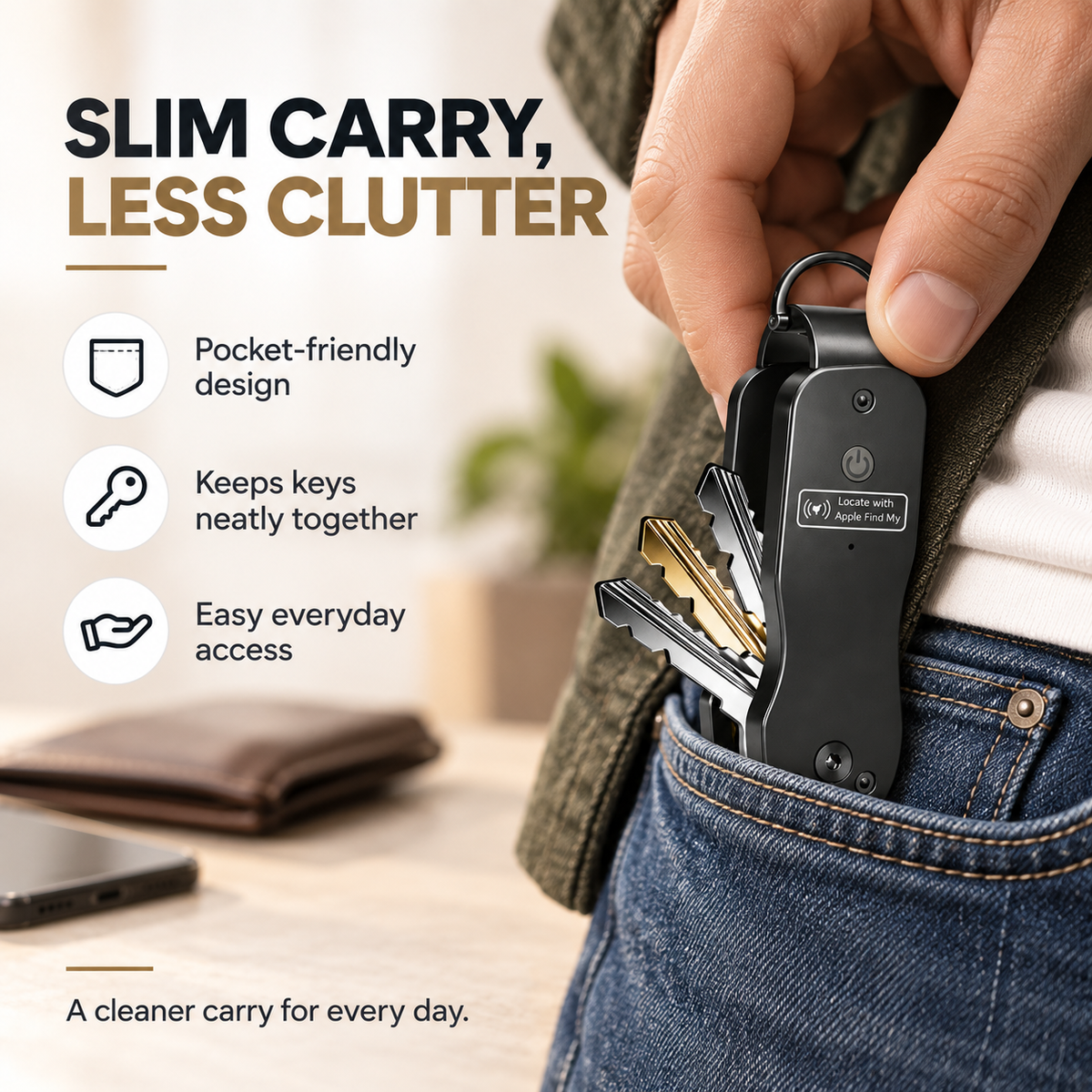 🔑 Smart Key Organizer with Apple Find My – Compact Everyday Key Holder