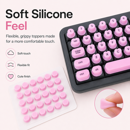 💅 Long Nail Keyboard Key Toppers – Cute Raised Silicone Typing Accessories
