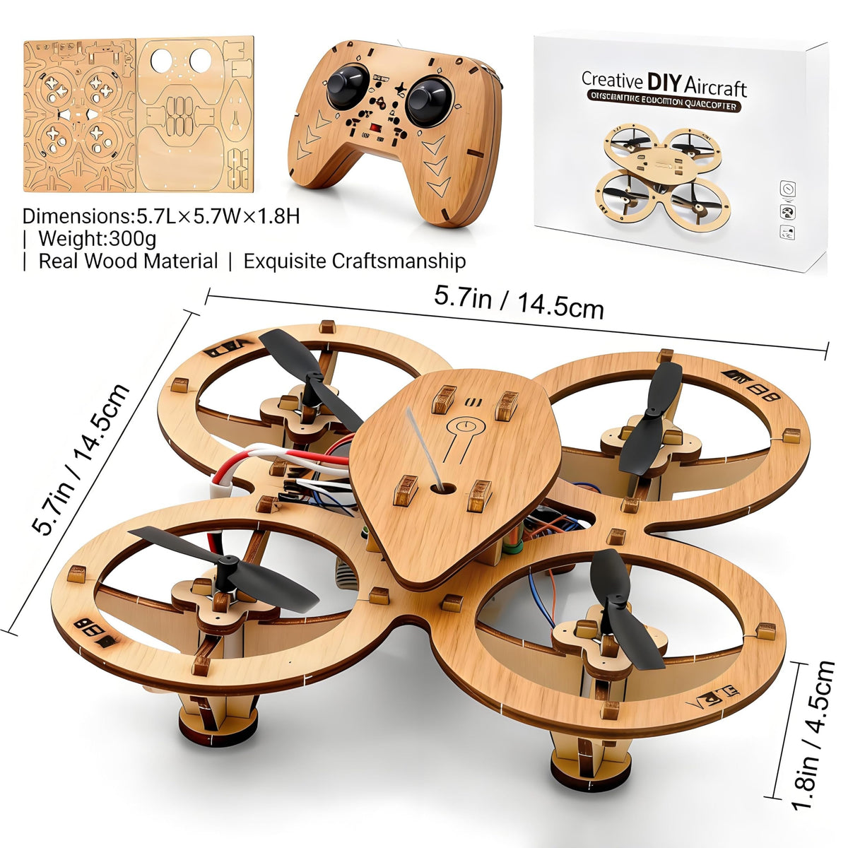 DIY Wooden Drone Kit — Build It. Fly It. Show It Off.