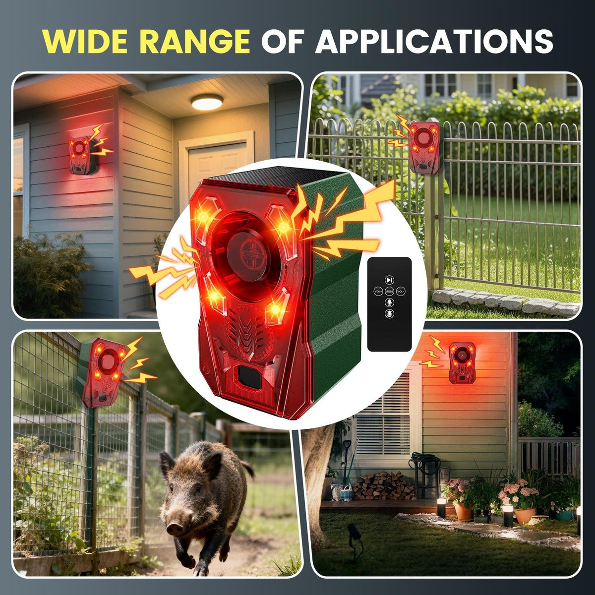 🚨Outdoor Solar-Powered Animal Repeller - 2000mAh USB Rechargeable, Motion Sensor Lights