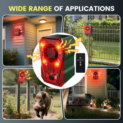 🚨Outdoor Solar-Powered Animal Repeller - 2000mAh USB Rechargeable, Motion Sensor Lights