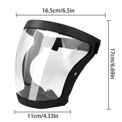Full-Face Clear Protective Shield – Wide-View Adjustable Face Barrier