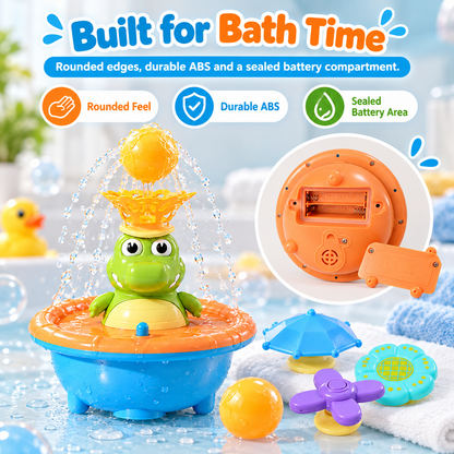 🐊 Floating Crocodile Bath Sprinkler Toy | 4 Spray Tops & Light-Up Water Play