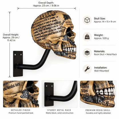 💀 Motorcycle Skull Helmet Holder – Garage Display Wall Mount