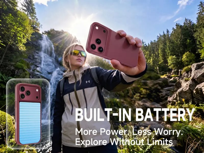 🔋 PinkBird Power Case – Protective Charging Phone Case with Backup Battery & Type-C Connectivity