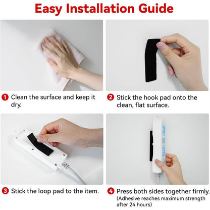 Heavy-Duty Double-Sided Hook & Loop Tape – Cut-to-Fit Tool-Free Mounting Strip