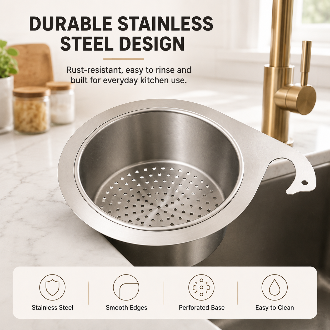 🧽Stainless Steel Sink Strainer Basket-Keep Your Sink Cleaner