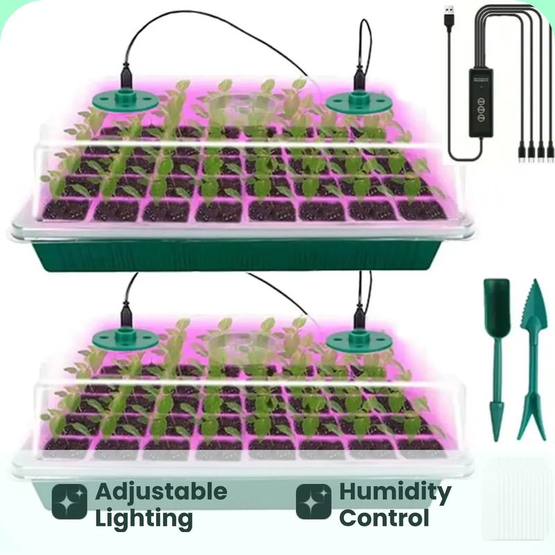 🌱 Seed Starter Trays with Grow Lights – Grow Your Own Little Indoor Garden | 4/5/6-Tray Set