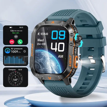 ⌚2.01-Inch Sport Smartwatch with Calls, Activity Modes & Side LED Light🎁
