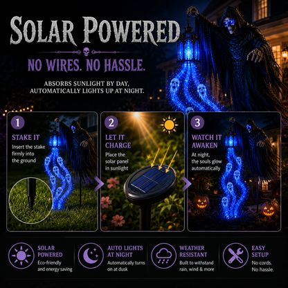 💀 Halloween Soul Harvester Animated Solar Garden Light