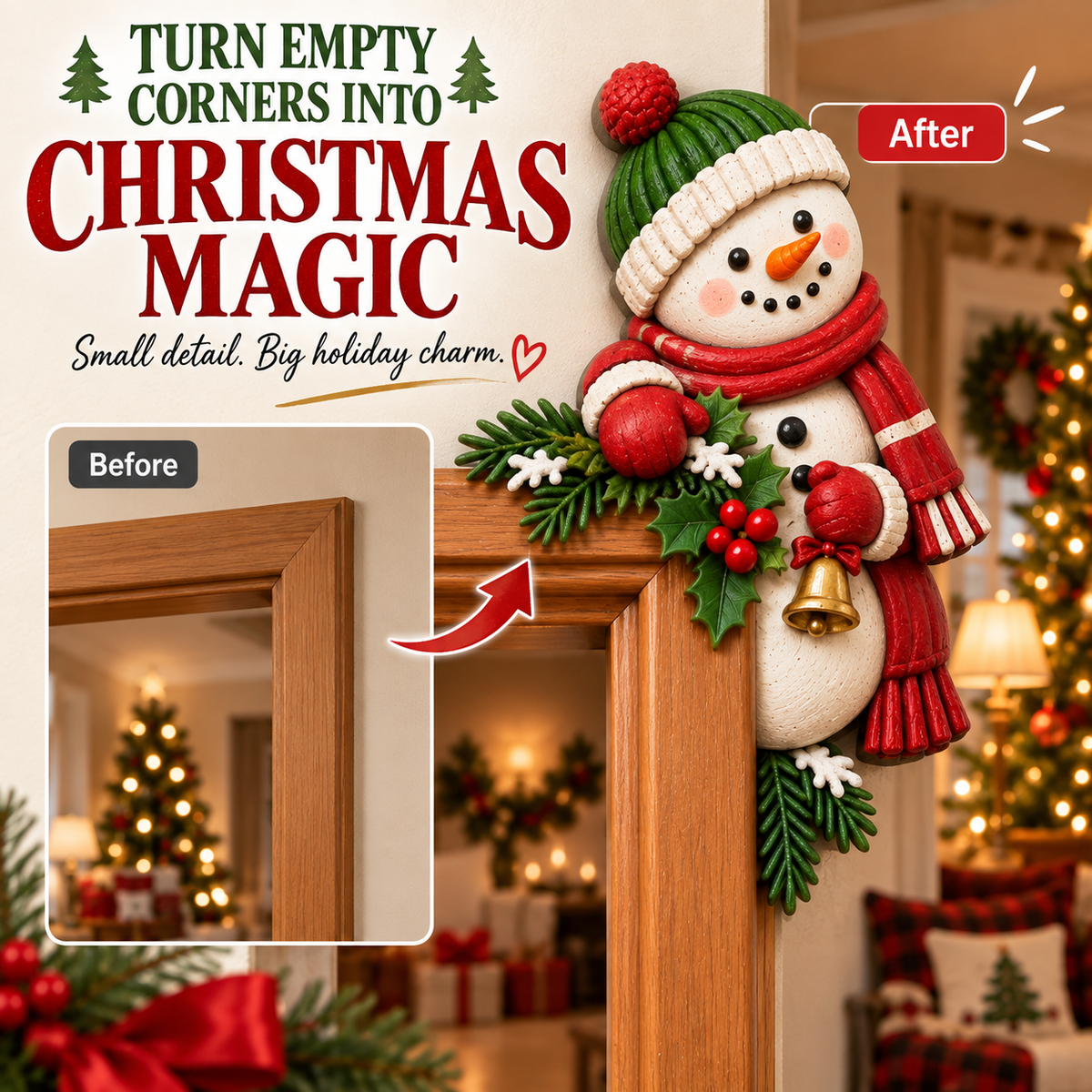 🎅Christmas Peekaboo Door Decor – A Little Holiday Surprise Around Every Corner
