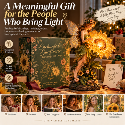🌻 Enchanted Sunflower Fairy Projection Lamp – Magical Botanical Table Light
