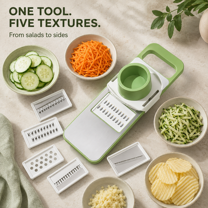 🥕Multi-shaped slicer with adjustable stainless steel blades