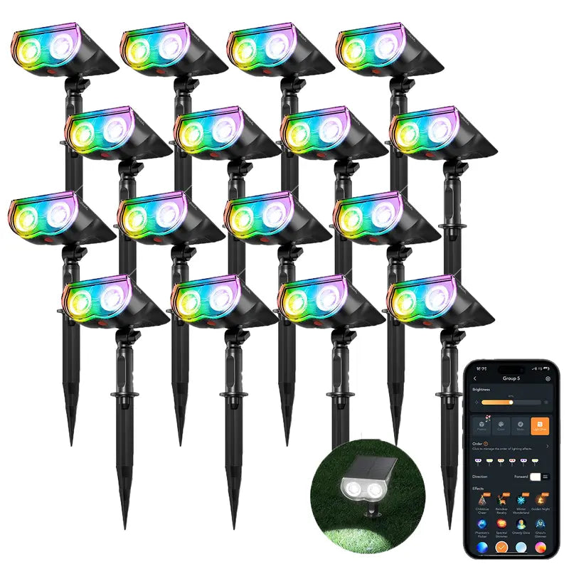 💡🌈Smart Solar Color-Changing Landscape Spotlights – 2 Pack