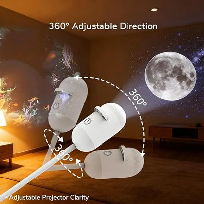 🌌2-in-1 Projector & Warm Night Light – USB Starry Sky Lamp