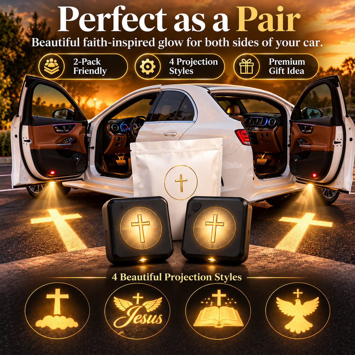Christian Car Door Projector Light – Faith-Inspired Welcome Glow