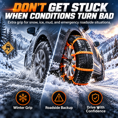 Emergency Tire Traction Straps – Snow, Ice & Mud Roadside Backup ❄️