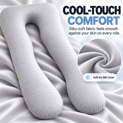🚗Bvuyomi™Full-Body Road Trip Pillow – U-Shaped Passenger Cushion with Soft Ice-Silk Cover