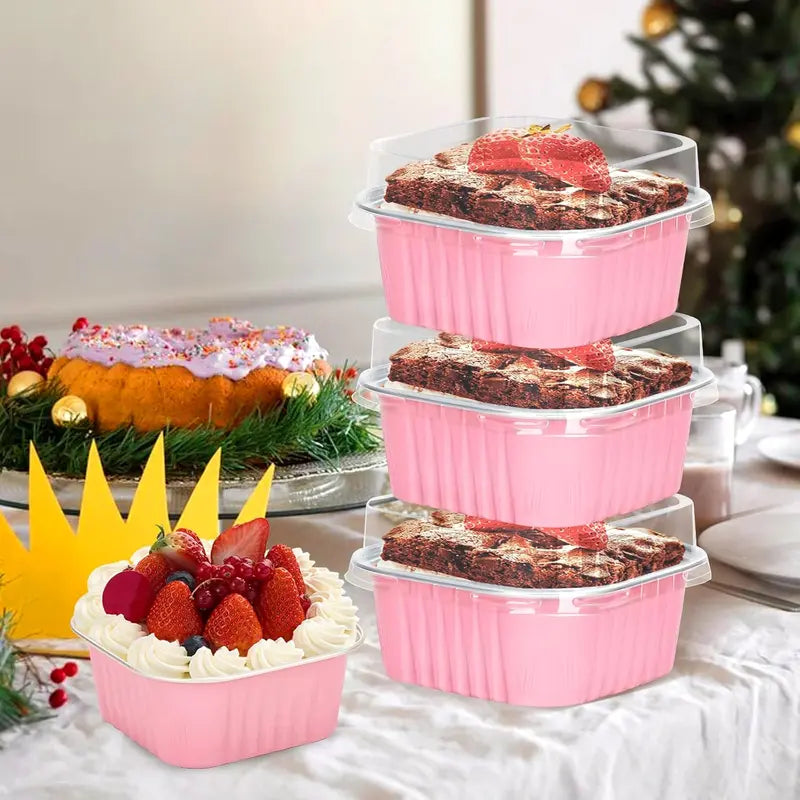 🧁 30-Pack Mini Cake Pans with Lids – Bake, Pack & Share Easily