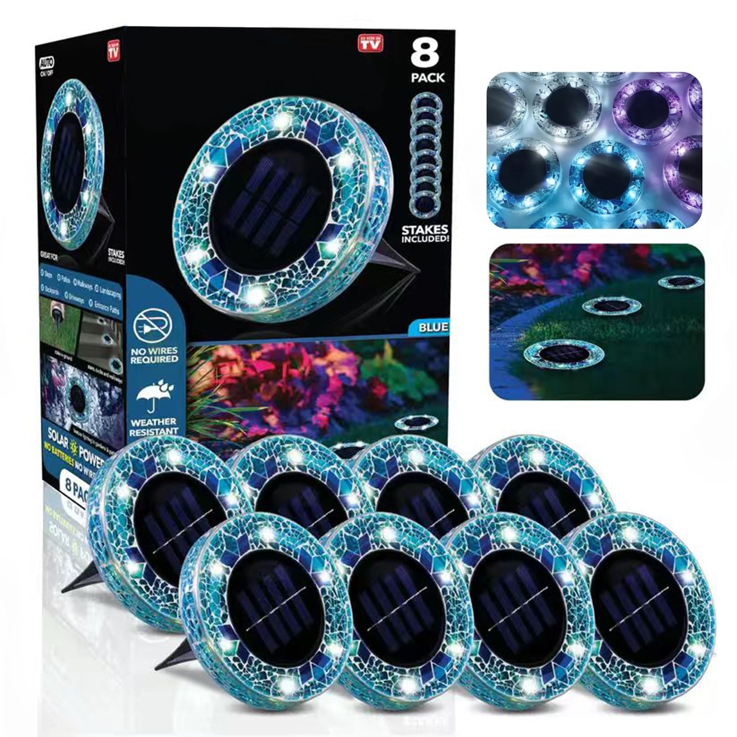 🌙 Glowing Mosaic Solar Garden Lights – Automatic Pathway Glow