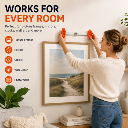 Adjustable Picture Hanging Tool with Built-In Level & Nail Positioning