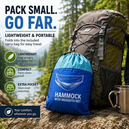 2-in-1 Mosquito Net Camping Hammock – Your Comfortable Escape Outdoors