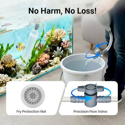 3-in-1 Aquarium Gravel Vacuum – Clean Gravel, Remove Waste & Change Water