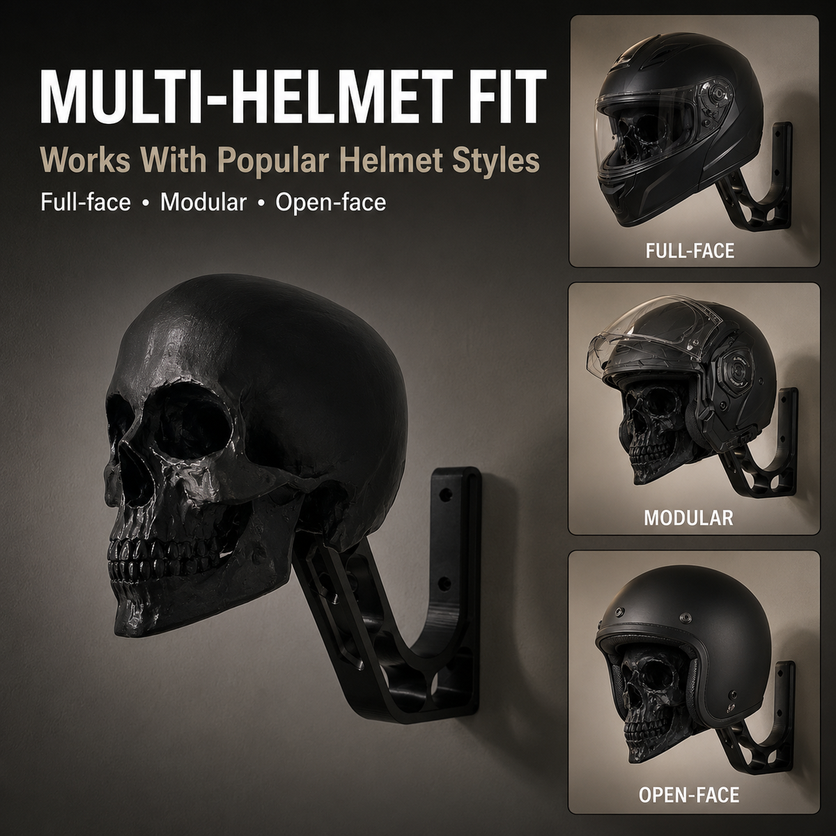 🏍️Skull Motorcycle Helmet Wall Mount