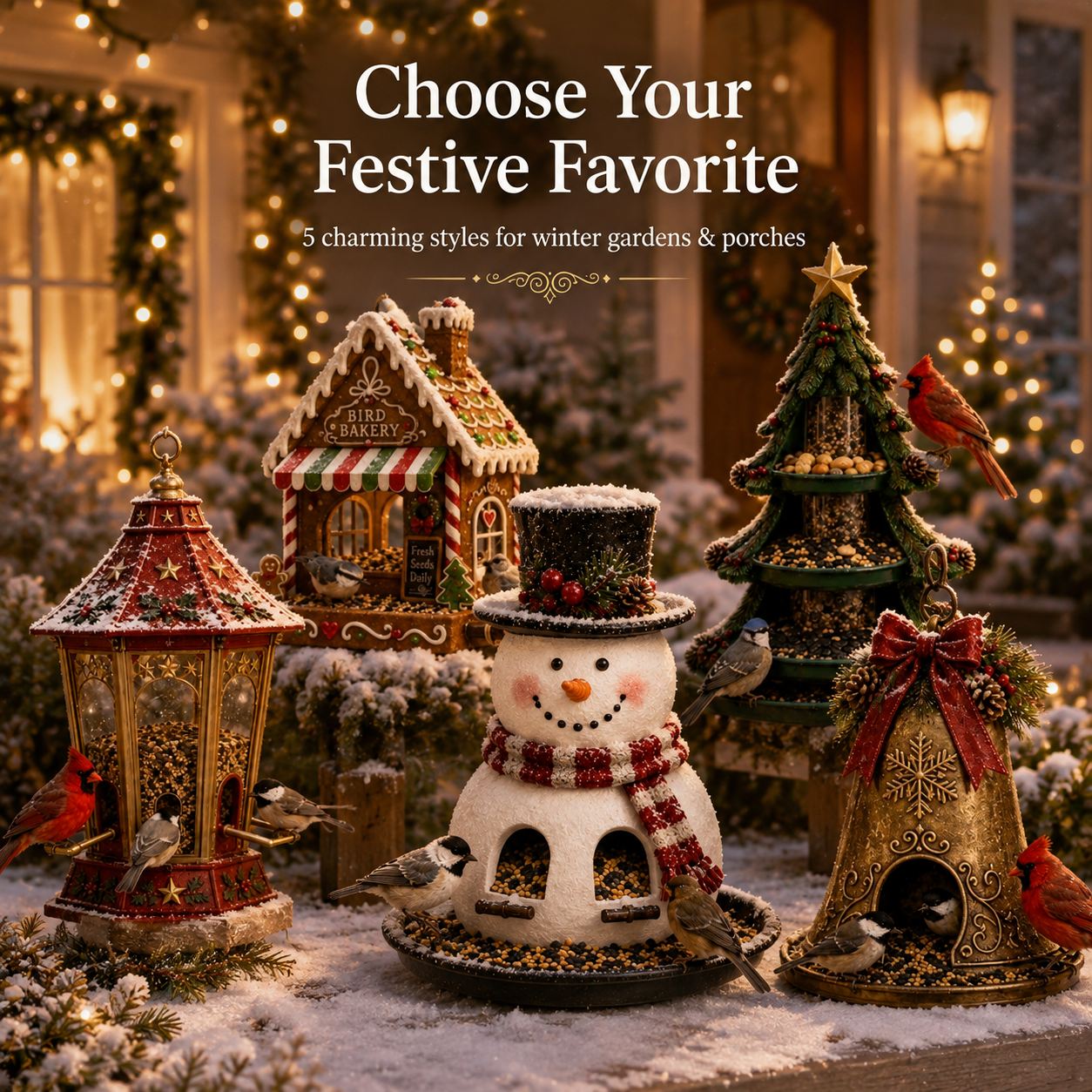 ⛄ Snowman Christmas Bird Feeder – Festive Hanging Feeder for Winter Gardens