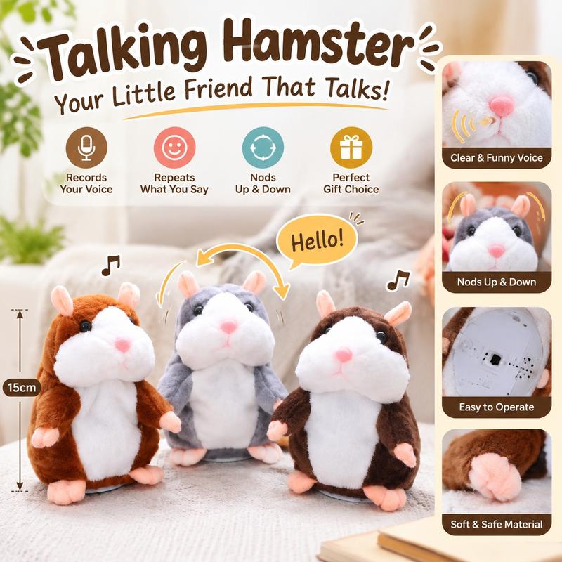 Talking Hamster Plush Toy – Funny Voice-Repeating Interactive Gift