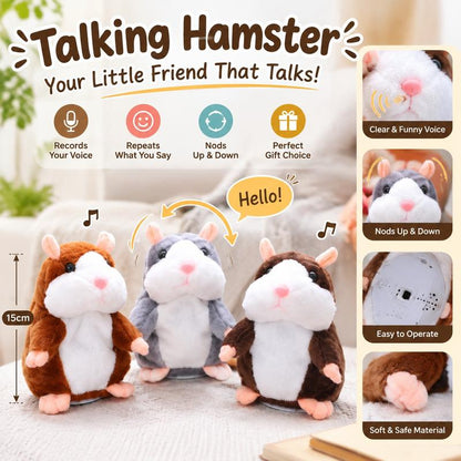 Talking Hamster Plush Toy – Funny Voice-Repeating Interactive Gift