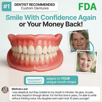 Realistic Upper & Lower Dentures - Natural-Looking Teeth Replacement