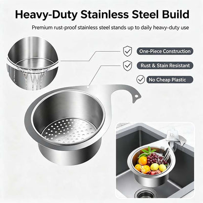🦢💧Stainless Steel Swan Sink Strainer Basket