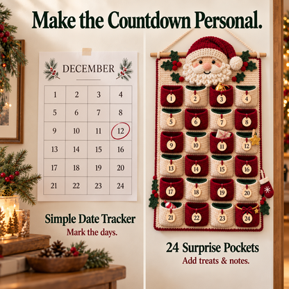 🧶 DIY Crochet Christmas Advent Calendar Kit | 24-Pocket Countdown