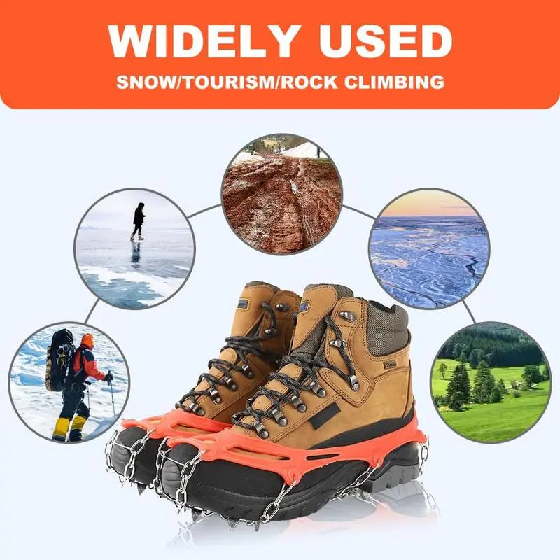8-Spike Ice Cleats for Shoes & Boots – Slip-On Winter Traction Grips ❄️